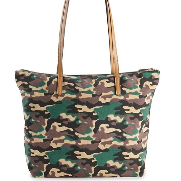 NWT- Camouflage “My 💝 Belongs to a Solider” Canvas Tote Bag - Picture 2 of 4